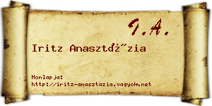 Iritz Anasztázia névjegykártya